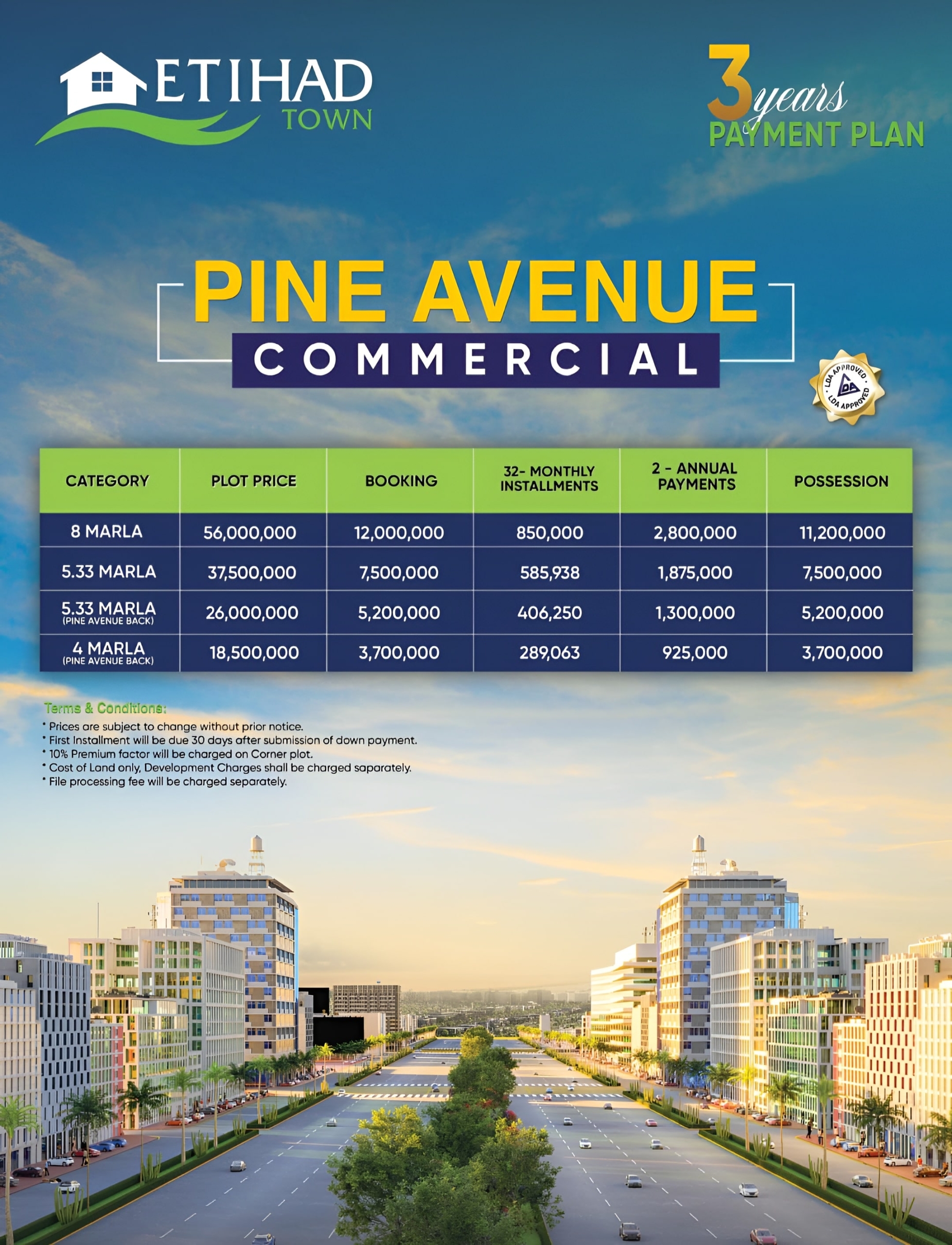 Etihad Town Pine Avenue Commercials Payment Plan